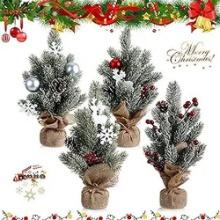 A-Stock - Geetery 4 Pcs Mini Tabletop Christmas Tree Decorations, Retail $49.00