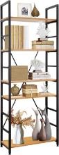 NovoDomus 5 Tier Adjustable Tall Bookshelf, 61.5", Black, Retail $75.00