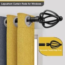 Lepushom Curtain Rod, 42-120" (3.5-10 Feet), 3/4" Dia, Black, 1 Pack, Black, Retail $50.00