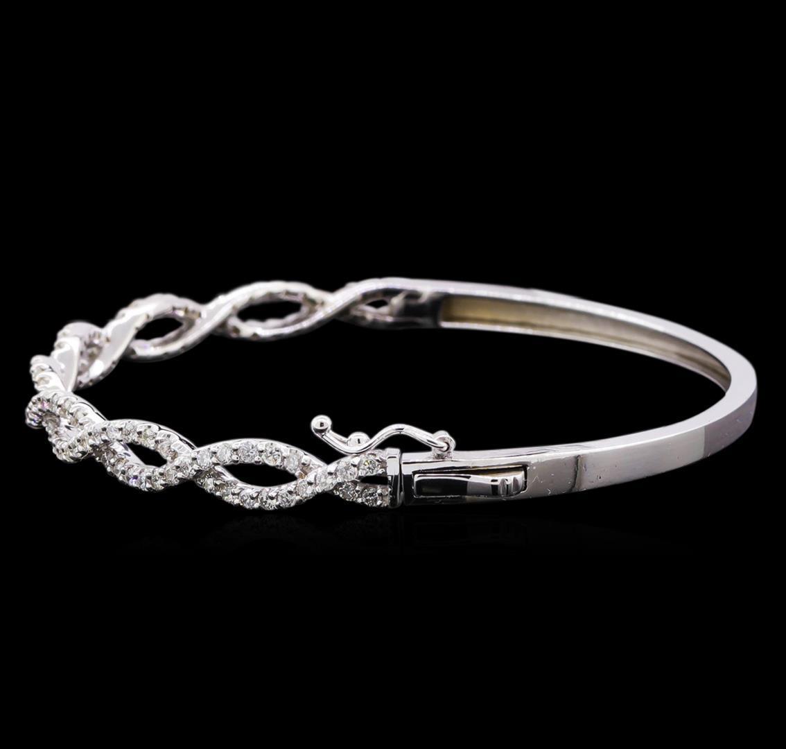 1.45 ctw Diamond Bangle Bracelet - 14KT White Gold