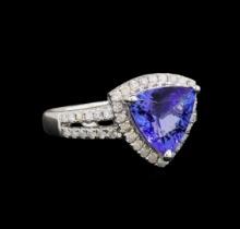 14KT White Gold 2.21 ctw Tanzanite and Diamond Ring