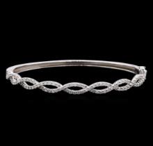 1.45 ctw Diamond Bangle Bracelet - 14KT White Gold