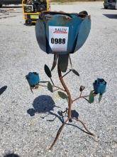 Blue Rose Metal Yard Art