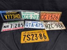 Vintage License Plates 1969-1991 Various States