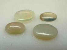 4 Whote Opal Cabochon Gemstones 1.5ct Total