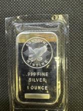 Sunshine Minting 1 Troy Oz 999 Fine Silver Bullion Bar