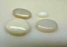 4 White Opal Cabochon Gemstones 3.8ct Total