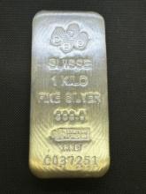 Suisse 1 Kilo 999 Fine Silver Bullion Bar