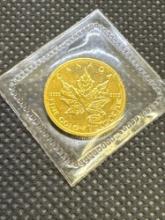 1/10 Oz 9999 Fine Gold Canadian Maple Leaf Bullion Coin