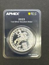 Apmex 2023 1 Oz Silver Ducaton Rider Bullion Coin