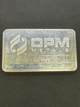 OPM Metals 10 Troy Oz .999 Fine Silver Bullion Bar