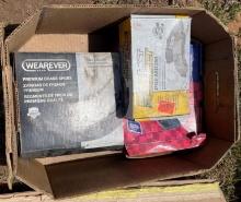 box of brake shoes and brake pads