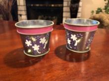 Lilac Flower Pot Votive Holder Set