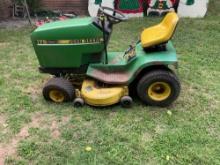 John Deere riding lawnmower, starts up and runs needs air in front tire