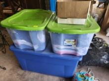 3 tubs of mens jeans and tshirts