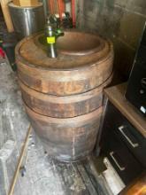 Whiskey barrel sink.C