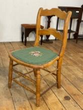 Victorian needlepoint oak chair