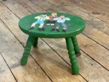 Hand painted & signed foot stool