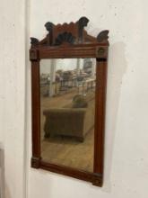 Vintage walnut hanging mirror