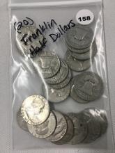 Lot of (20) Franklin Half Dollars