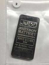 10 Ounces .999 Fine Silver Bar