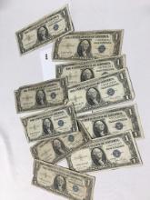 (10)  $1 Silver Certificates, Circulated