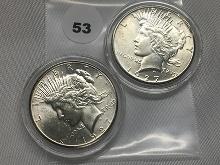 2 X $ 1927 Peace Dollars, UNC