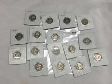 (16) 1940's - 1950's Jefferson Nickels (No Silver)