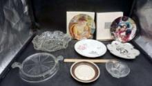 Glass Bowls & Fire-King Glass Hot Plate Trivet, Decorative Plates