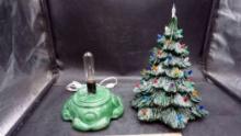 Ceramic Lighted Christmas Tree (Tree Doesn'T Fit Well On Base)
