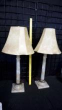 2 - Matching Antique Alabaster Base Lamps