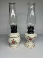 2 Vintage Mini Oil Lamps