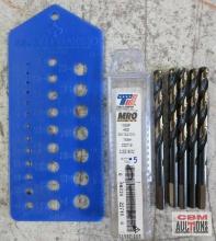 Triumph MRO Plus 022718 9/32" Black & Gold Oxide, Jobbler Length Drill Bit - Set of 5 LeBlond Makino