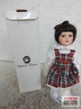 Classical Treasures Handcrafted Exquisit Porcelain Collector Doll - Black Hair, Brown Eyes, Red,