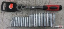 T & E 10pc 3/8" Drive, 6pt, SAE Chrome Deep Socket Set (7/8", 13/16", 3/4", 11/16", 5/8", 9/16",