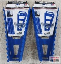 Hansen 5300 Universal Wrench Rack, SAE or Metric w/ Peel Off Numbers, Blue - Set of 2 Blue