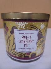 Brand New Bath & Body Works Sweet Cranberry Pie 3-Wick Jar Candle