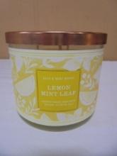 Brand New Bath & Body Works Lemon Mint Leaf 3-Wick Jar Candle
