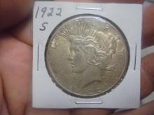 1922 S Mint Silver Peace Dollar