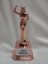 8”T Rose Gold Finish “Girl Power” Statue/ Trophy
