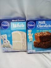 Pillsbury white cake And Pillsbury brownies