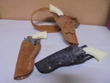 Group of 3 Vintage Cap Pistols w/ Holsters
