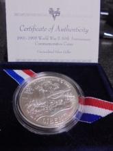 1991-1995 WWII 50th Anniversary Uncirculated Silver Dollar
