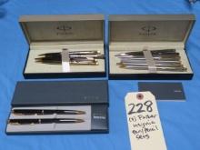 (3) Parker Insignia pen/pencil sets
