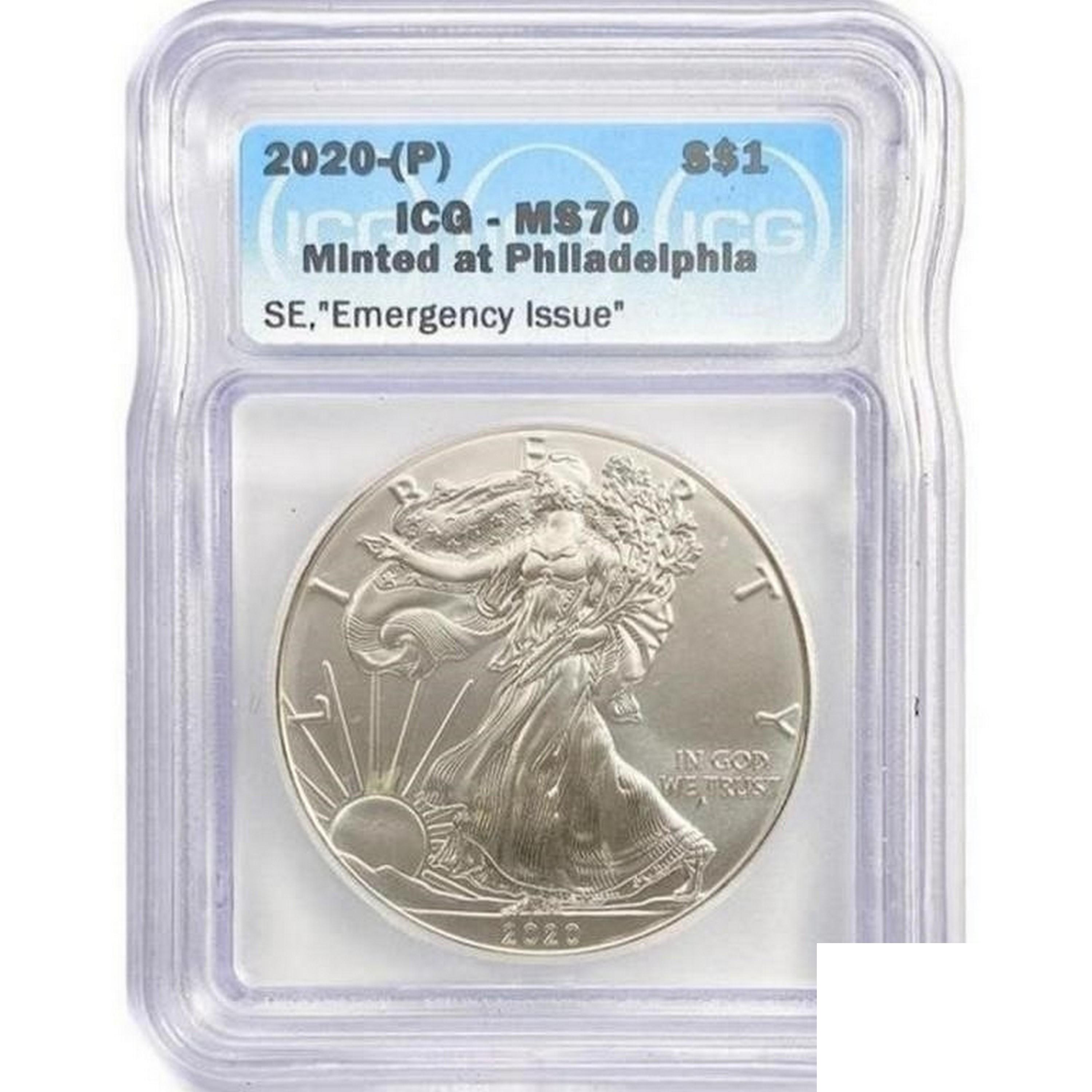 2020-P American Silver Eagle ICG MS70