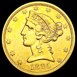 1895-S $5 Gold Half Eagle CLOSELY UNCIRCULATED