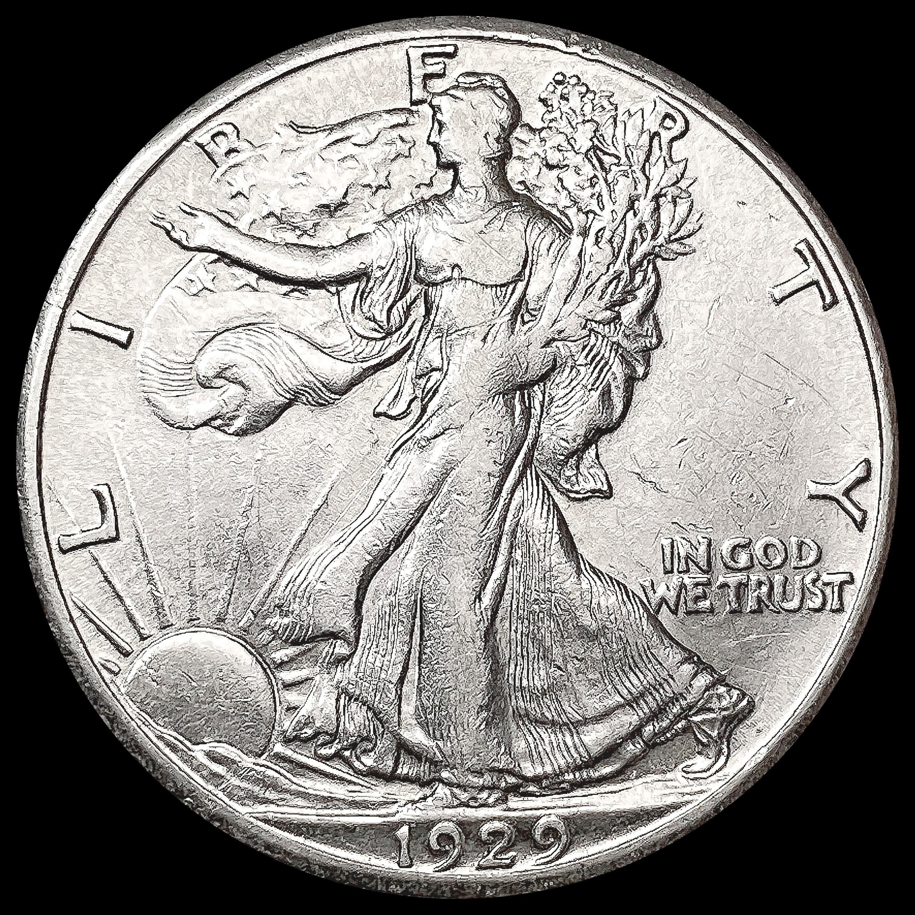 1929-S Walking Liberty Half Dollar CLOSELY UNCIRCU