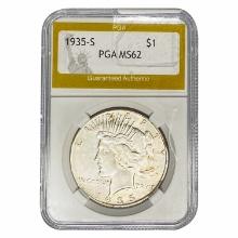 1935-S Silver Peace Dollar PGA MS62