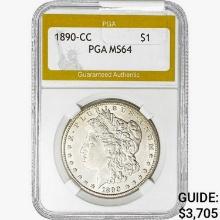 1890-CC Morgan Silver Dollar PGA MS64