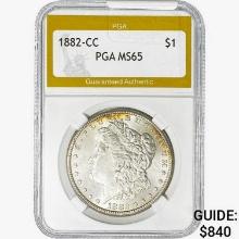 1882-CC Morgan Silver Dollar PGA MS65